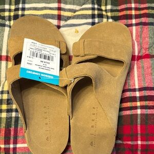 Reef Brown Suede Slide Sandals